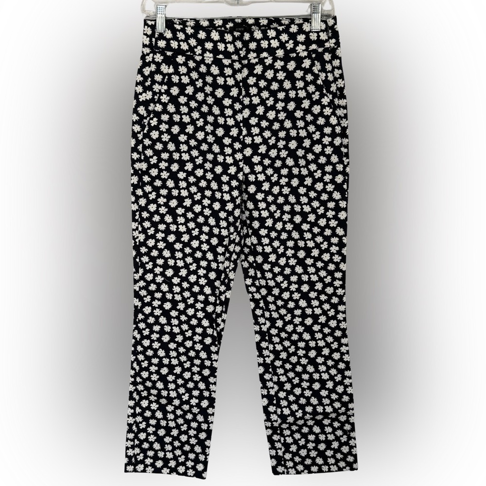 J Crew Navy Floral Cropped Pant, NWT, size 6